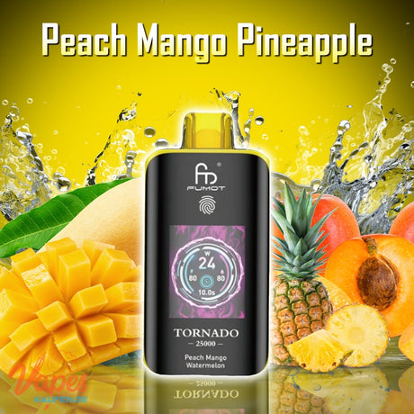 RandM Tornado 25000 peach mango pineapple