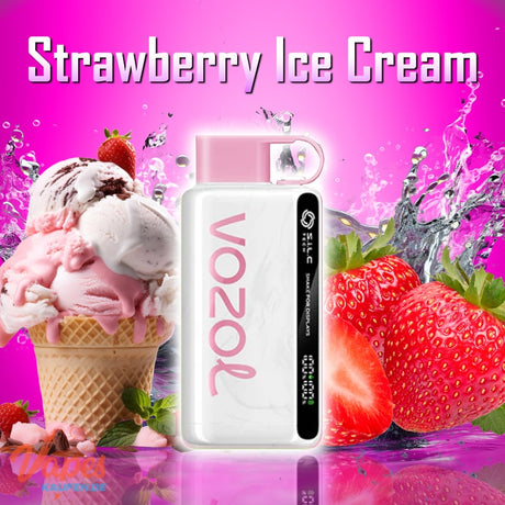 Vozol Star 12000 strawberry ice cream