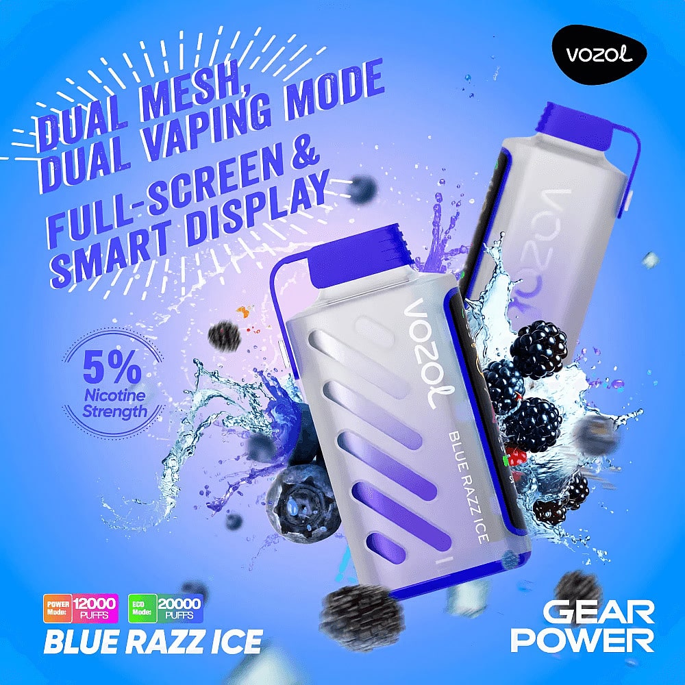 Vozol Gear Power 20000 blue razz ice